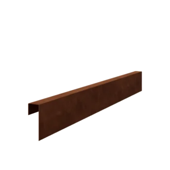 Profil de recouvrement en acier Corten - 15 x 5 x 5 cm - 240 cm