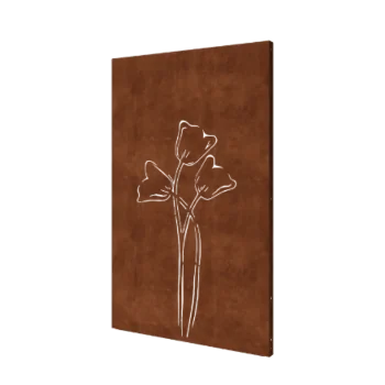 Panneau décoratif en acier Corten - Tulipe symétrique - 120 x 6 x 190 cm