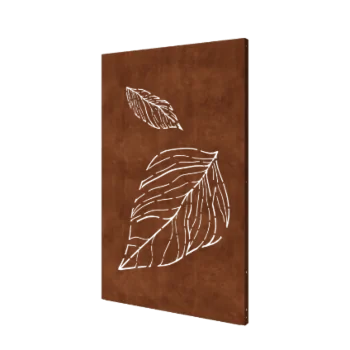 Panneau décoratif en acier Corten - Feuilles 2 - 120 x 6 x 190 cm