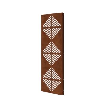 Panneau décoratif en acier Corten - Lignes 4 - 60 x 6 x 190 cm