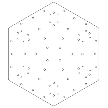 Plaque de fond en acier galvanisé - Hexagone - 59,3 x 52 cm
