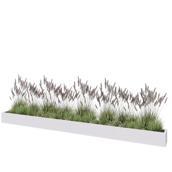 Jardinière XXL en acier - Rectangle - 480 x 30 x 30 cm - RAL9010 mat (blanc) - Avec plaque de fond