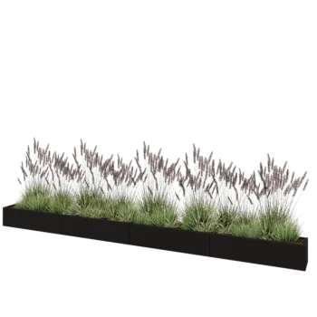 Jardinière XXL en acier - Rectangle - 480 x 30 x 30 cm - RAL9005 mat (noir) - Avec plaque de fond