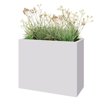 Jardinière en polyester - Rectangle - 100 x 40 x 80 cm - RAL9010 mat (blanc) - Avec fond
