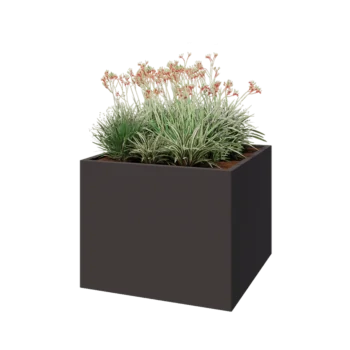 Jardinière en acier - Carré - 100 x 100 x 80 cm - Autre couleur RAL - Avec plaque de fond