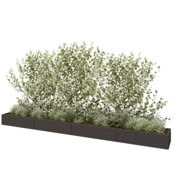 Jardinière XXL en acier - Rectangle - 480 x 50 x 30 cm - RAL7016 mat (gris anthracite) - Avec plaque de fond