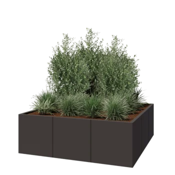 Jardinière XXL en acier - Carré - 150 x 150 x 50 cm - Autre couleur RAL - Sanc plaque de fond