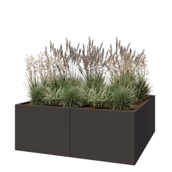 Jardinière XXL en acier - Carré - 160 x 160 x 60 cm - Autre couleur RAL - Sanc plaque de fond