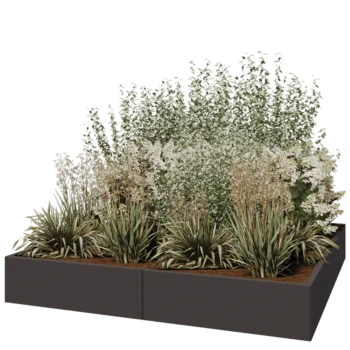 Jardinière XXL en acier - Carré - 200 x 200 x 30 cm - Autre couleur RAL - Sanc plaque de fond