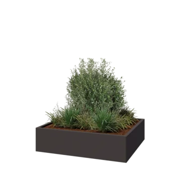 Jardinière en acier - Rectangle - 120 x 100 x 30 cm - Autre couleur RAL - Sanc plaque de fond