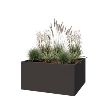 Jardinière en acier - Rectangle - 120 x 100 x 60 cm - Autre couleur RAL - Sanc plaque de fond