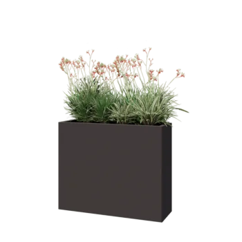 Jardinière en acier - Rectangle - 100 x 30 x 80 cm - Autre couleur RAL - Sanc plaque de fond