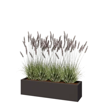 Jardinière en acier - Rectangle - 120 x 30 x 30 cm - Autre couleur RAL - Sanc plaque de fond