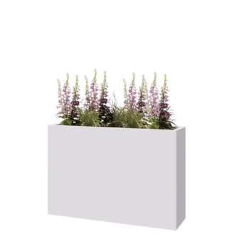 Jardinière en acier - Rectangle - 120 x 30 x 80 cm - RAL9010 mat (blanc) - Sanc plaque de fond