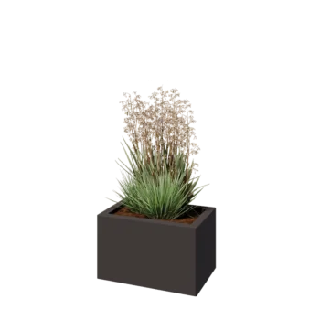 Jardinière en acier - Rectangle - 50 x 30 x 30 cm - Autre couleur RAL - Avec plaque de fond