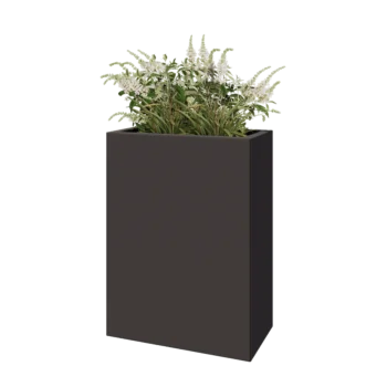 Jardinière en acier - Rectangle - 60 x 30 x 80 cm - RAL7016 mat (gris anthracite) - Avec plaque de fond