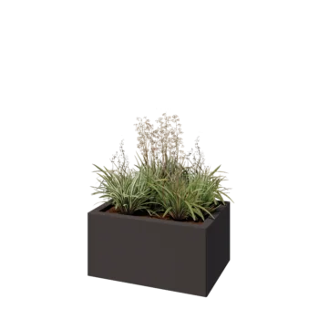 Jardinière en acier - Rectangle - 60 x 40 x 30 cm - Autre couleur RAL - Avec plaque de fond