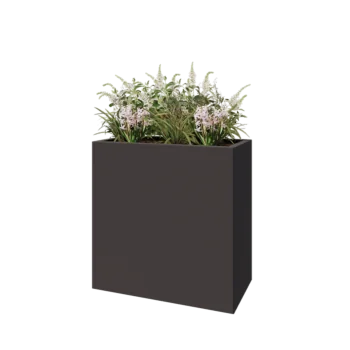 Jardinière en acier - Rectangle - 80 x 40 x 80 cm - RAL7016 mat (gris anthracite) - Avec plaque de fond
