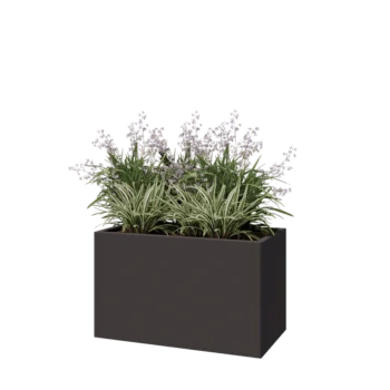 Jardinière en acier - Rectangle - 100 x 50 x 60 cm - Autre couleur RAL - Avec plaque de fond