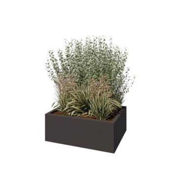 Jardinière en acier - Rectangle - 80 x 60 x 30 cm - Autre couleur RAL - Sanc plaque de fond