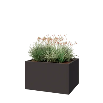 Jardinière en acier - Rectangle - 100 x 80 x 60 cm - Autre couleur RAL - Avec plaque de fond