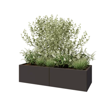 Jardinière XXL en acier - Rectangle - 160 x 60 x 40 cm - Autre couleur RAL - Sanc plaque de fond