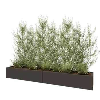 Jardinière XXL en acier - Rectangle - 240 x 40 x 30 cm - Autre couleur RAL - Avec plaque de fond