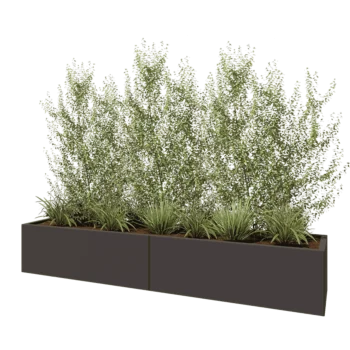 Jardinière XXL en acier - Rectangle - 240 x 50 x 40 cm - Autre couleur RAL - Avec plaque de fond