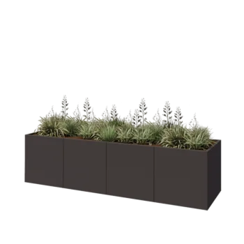 Jardinière XXL en acier - Rectangle - 320 x 80 x 80 cm - Autre couleur RAL - Avec plaque de fond