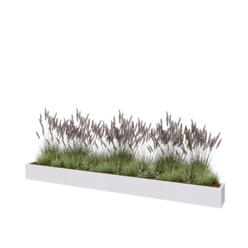 Jardinière XXL en acier - Rectangle - 400 x 30 x 30 cm - RAL9010 mat (blanc) - Avec plaque de fond