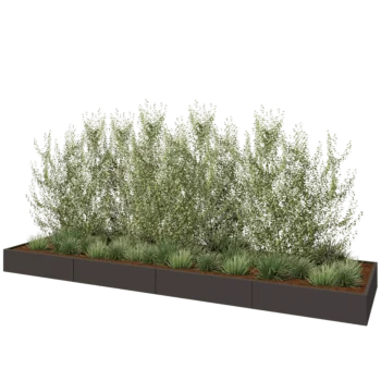 Jardinière XXL en acier - Rectangle - 480 x 120 x 30 cm - Autre couleur RAL - Sanc plaque de fond