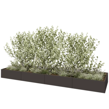 Jardinière XXL en acier - Rectangle - 480 x 120 x 40 cm - Autre couleur RAL - Sanc plaque de fond