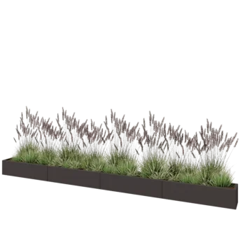 Jardinière XXL en acier - Rectangle - 480 x 30 x 30 cm - Autre couleur RAL - Avec plaque de fond