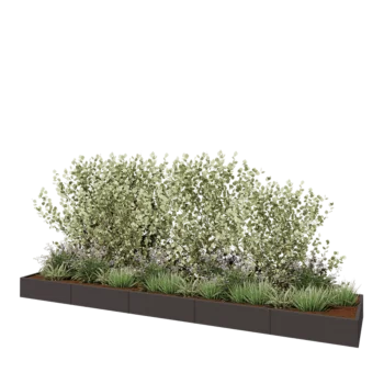 Jardinière XXL en acier - Rectangle - 500 x 100 x 30 cm - Autre couleur RAL - Avec plaque de fond