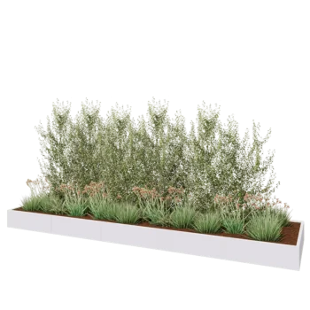 Jardinière XXL en acier - Rectangle - 500 x 120 x 30 cm - RAL9010 mat (blanc) - Avec plaque de fond