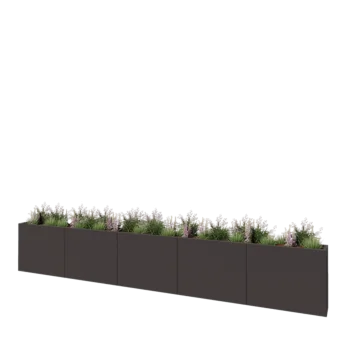 Jardinière XXL en acier - Rectangle - 500 x 30 x 80 cm - RAL7016 mat (gris anthracite) - Sanc plaque de fond