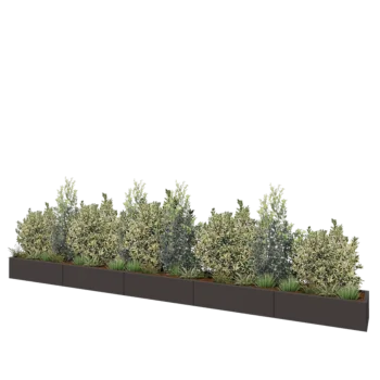 Jardinière XXL en acier - Rectangle - 500 x 40 x 30 cm - RAL7016 mat (gris anthracite) - Sanc plaque de fond