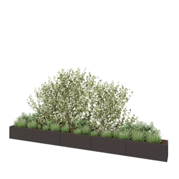 Jardinière XXL en acier - Rectangle - 500 x 40 x 40 cm - Autre couleur RAL - Avec plaque de fond