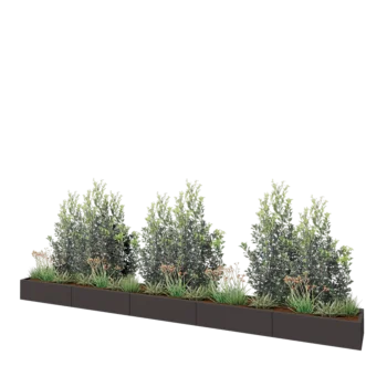 Jardinière XXL en acier - Rectangle - 500 x 50 x 30 cm - Autre couleur RAL - Avec plaque de fond