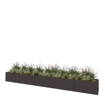 Jardinière XXL en acier - Rectangle - 500 x 50 x 50 cm - Autre couleur RAL - Sanc plaque de fond