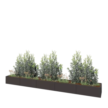 Jardinière XXL en acier - Rectangle - 500 x 60 x 40 cm - Autre couleur RAL - Avec plaque de fond