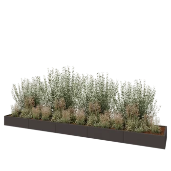 Jardinière XXL en acier - Rectangle - 500 x 80 x 30 cm - RAL7016 mat (gris anthracite) - Avec plaque de fond