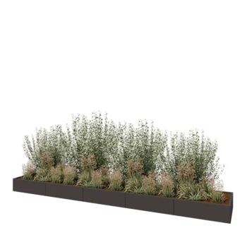 Jardinière XXL en acier - Rectangle - 500 x 80 x 30 cm - Autre couleur RAL - Avec plaque de fond