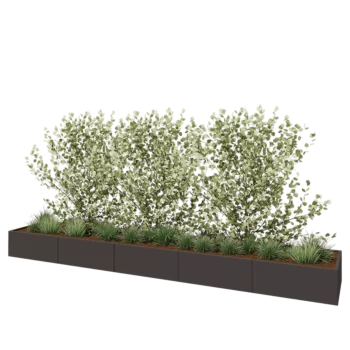 Jardinière XXL en acier - Rectangle - 500 x 80 x 40 cm - RAL7016 mat (gris anthracite) - Avec plaque de fond