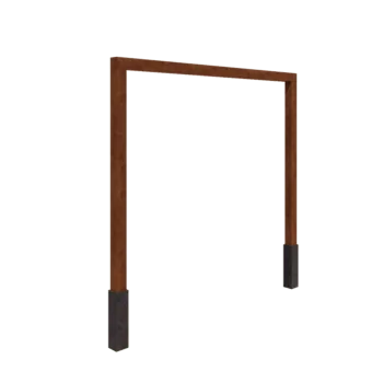 Pergola en acier Corten - Droit - 300 x 230 cm - Avec plot béton