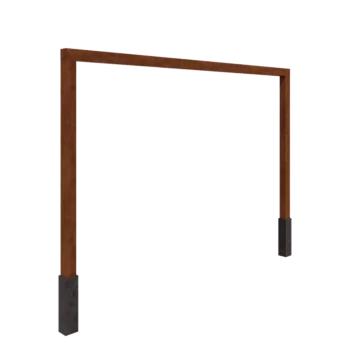 Pergola en acier Corten - Droit - 400 x 230 cm - Avec plot béton