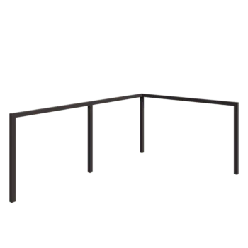 Pergola en acier - Angle - 600 x 412 x 230 cm - RAL7016 mat (gris anthracite) - Sans plot béton