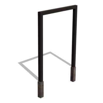 Pergola en acier - Droit - 200 x 230 cm - RAL9005 mat (noir) - Avec plot béton