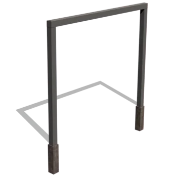 Pergola en acier - Droit - 300 x 230 cm - RAL9005 mat (noir) - Sans plot béton