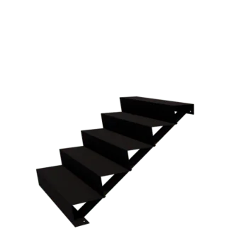 Escalier de jardin en acier - 5-marches - 120 x 100 x 85 cm - RAL9005 mat (noir)